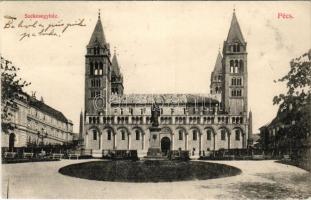 1910 Pécs, székesegyház. Blancz József kiadása (gyűrődés / crease)