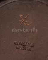 Badár Balázs, ifj. (1896-1972): Mázas kerámia váza, Mezőtúr. Jelzett, d: 15 cm