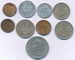 Szlovákia 1939-1943. 10h-5K (9xklf) T:AU-VF patina
Slovakia 1939-1943. 10 Halierov - 5 Korún (9xdif...