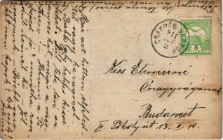 1911 Csábrágvarbók, Cabradsky Vrbovok; falurészlet / general view. photo (tűnyomok / pinmarks)