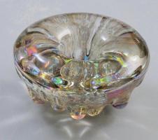 Irizáló felületű levélnehezék, d: 8,5 cm