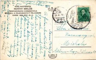 1938 Kassa, Kosice; Vitéz Nagybányai Horthy Miklós Magyarország kormányzója bevonul a felszabadított...