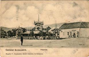 1908 Kovászna, Kovásznafürdő, Baile Covasna; Pokolsár fürdő, Friedmann Bernát üzlete. Bogdán F. fényképész / Baia Balta dracului / spa, shop of Friedmann (fl)
