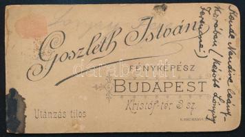 cca 1890 kölcsei Kende Nandin (1871-1955), később Lónyay Ferencné fiatalkori portréja, mignon fotó G...