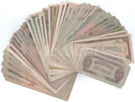 1936-1946. 10P - 1.000.000.000P (12xklf, 24db) + 1944. 1P (2x) + 5P (2x) + 10P (2x) + 20P (7x, közte eltolódott nyomat) + 100P (5x, közte színváltozat) T:F-VG, közte szép papír
