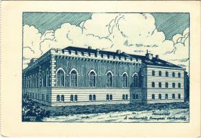 1938 Temesvár, Timisoara; a restaurált Hunyadi várkastély, képeslapfüzetből. Kiadja a Délvidéki Egyetemi és Főiskolai Hallgatók Egyesülete / restored castle, from a postcard booklet + "1938. aug. 18. Országgyűlés Székesfehérvár, Szent István Emlékév" So. Stpl. s: Lamoss (EK)