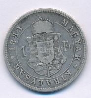 1883KB 1Ft Ag "Ferenc József / Barokk címer" kapszulában T:VF,F patina Hungary 1883KB 1 Forint Ag "Franz Joseph / Baroque coat of arms" in capsule C:VF,F patina Adamo M15