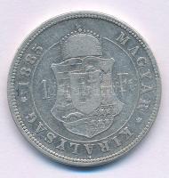 1885KB 1Ft Ag "Ferenc József / Barokk címer" kapszulában T:VF,F patina Hungary 1885KB 1 Forint Ag "Franz Joseph / Baroque coat of arms" in capsule C:VF,F patina Adamo M15