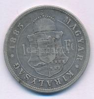 1885KB 1Ft Ag "Ferenc József / Barokk címer" kapszulában T:VF,F patina Hungary 1885KB 1 Forint Ag "Franz Joseph / Baroque coat of arms" in capsule C:VF,F patina Adamo M15