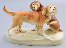 Royal Dux vadászkutya pár. Jelzett, hibátlan, 27x19 cm