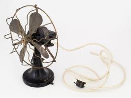 cca 1930, E.M.I. by Utrecht Holland Ventillátor, 110V átszerelékelve, korának megfelelő állapotban, m: 34 cm