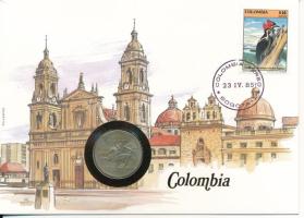 Kolumbia 1982. 10P Ni felbélyegzett borítékban, bélyegzéssel, német nyelvű leírással T:XF Colombia 1982. 10 Pesos Ni in envelope with stamp and cancellation, with German description C:XF