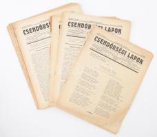 1942-1943 Csendőrségi Lapok XXXII. évf. 11., 12., 13., 15., 19., 20., 23. számok + XXXIII. évf. 10., 18., 19. számok (össz. 10 db), szerk.: Benedek Mihály, vegyes állapotban