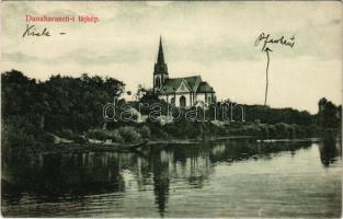 Dunaharaszti, látkép, templom. Divald K. műintézete, Dunaharaszti szépítő egyesület kiadása. Sárdi Nagy Lajos felvétele (fl)