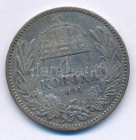 1894KB 1K Ag "Ferenc József" T:VF,F patina Adamo K5