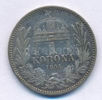 1894KB 1K Ag "Ferenc József" T:VF,F patina Adamo K5