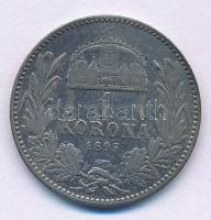 1895KB 1K Ag "Ferenc József" T:VF,F patina Adamo K5