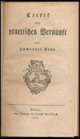 Immanuel Kant: Critik der practischen Vernunft. [Kritik der praktischen Vernunft /A gyakorlati ész k...
