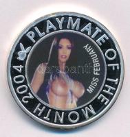 Nagy Britannia 2004. "50 éves a Playboy / Miss Február - Aliya Wolf, a hónap playmate-je" színezett Cu-Ni emlékérem kapszulában (39,5mm) T:PP, kis patina Great Britain 2004 "Playboy celebrating 50 years / Miss February - Aliya Wolf, playmate of the month" colorized Cu-Ni commemorative medal in capsule (39,5mm) C:PP, small patina