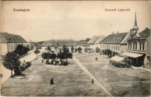 1913 Érsekújvár, Nové Zámky; Kossuth Lajos tér, szálloda, üzletek / square, hotel, shops (fl)