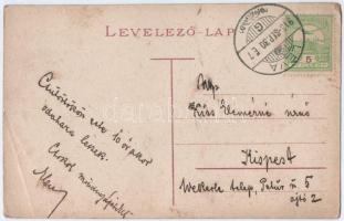 1913 Léva, Levice; Kossuth tér, üzletek, piac / square, shops, market (kopott sarkak / worn corners)