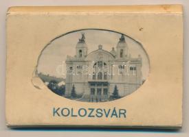 Kolozsvár, Cluj; leporellofüzet 10 kis képpel, papír tokban / leporello postcard booklet, with 10 sm...