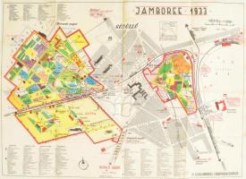 1933 Gödöllő, a cserkész Jamboree helyszínének színes térképe, 1 : 6000, Bp., Athenaeum, hajtva, 40x55 cm