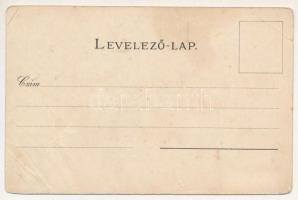 Kassa, Kosice; Abaúj-Torna vármegye címere, székesegyház. Athenaeum R.T. kőnyomása, szecessziós lith...