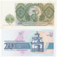 Bulgária 1951. 3L "272777" + 1991. 20L "AK 7322772" T:UNC,AU
Bulgaria 1951. 3 L...