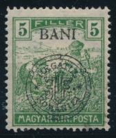 Kolozsvár 1919 Arató 5f "hurás kör" lemezhibával, Bodor vizsgálójellel