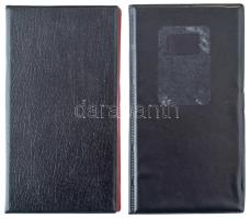 2db kisalakú fekete műbőr érmetartó album 32 és 52 darab férőhellyel, használt állapotban