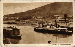 1936 Tokaj, Bodrog a SZATMÁR hajóval, gőzhajó. Fränkel Dezső kiadása (EK)