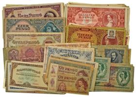 82db-os, főleg magyar Pengő bankjegytétel T:F-G közte néhány szép papír