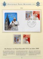 Vatikán (XVI. Benedek Pápa) 42 lapos Borek album, kék borítóval, benne bélyegek, FDC-k, alkalmi borítékok. Szép anyag!