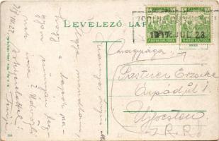 1917 Zsolna, Sillein, Zilina; Park részlet. K. J. Bp. / park + "ZSOLNA PÁLYAUDVAR 1917. JÚL. 23...