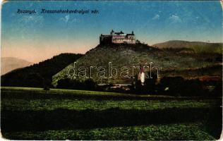 1917 Krasznahorkaváralja, Krásnohorské Podhradie; vár. Fuchs József kiadása / Hrad Krásna Horka / castle (kopott sarkak / worn corners)