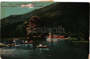 1918 Trencsénteplic, Trencianske Teplice; Baracskai tó uszodával. Wertheim Zsigmond kiadása / Baracska-Teich mit Schwimmschule / lake with swimming pool (EM)