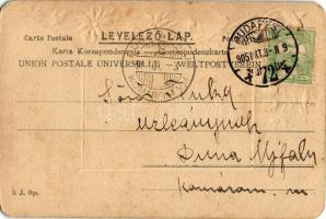 1905 Fedák Sári. Dombornyomott virágos keret. Emb. floral frame (EM)