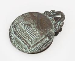 Görög stílusú bronz iratcsiptető, h: 8,5 cm