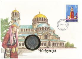 Bulgária 1960. 1L felbélyegzett borítékban, bélyegzéssel, német nyelvű leírással T:UNC, patina Bulgaria 1960. 1 Leva in envelope with stamp and cancellation, with German description C:UNC, patina