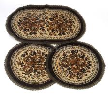 Terítő készlet. Mű gobelin d: 34 cm (2x), h: 50 cm