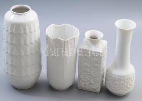 4 db Hutschenreuter fehér mázas váza. 17-23 cm