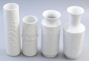 4 db klf német fehér mázas váza. 15x21 cm