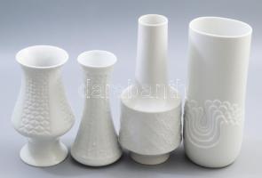 4 db klf német fehér mázas váza. 19-24 cm