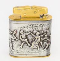 Karl Wieden ezüst (Ag) borítással, jelzett, plasztikus jelenettel. 10 cm