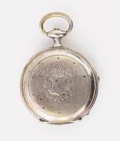 Női ezüst, kulcsos zsebóra, Budapest órás jelzett tokkal. Működik d: 30 mm