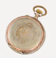 Ezüst (Ag) mechanikus zsebóra, szépen jár d:48 mm