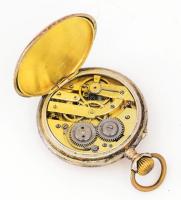 Ezüst (Ag) mechanikus zsebóra, szépen jár d:48 mm