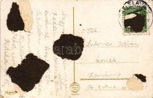 Pozsony, Pressburg, Bratislava; híd, gőzhajó / bridge, steamship (ragasztónyom / glue marks)