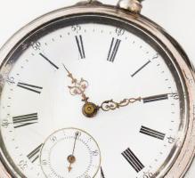 Glashütte Marine ezüst (Ag) zsebóra szép állapotban, működik d 50 mm